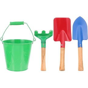 LUOZZY Kids Gardening Tools Spoon Fork Trowel Water Bucket Set Summer Seaside Plaything Digging Sand Toys - Green