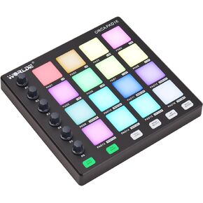 MIDI Controller Strike Pad Midi Drum Pad Drum machine Beat Maker Usb Midi Keyboard Machine 6 Assignable Knobs Note Repeat Full Level Buttons and Production Software Portable Mini MIDI Controller