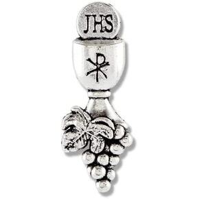 First Communion Lapel Pin on Prayer Card, 3 Inch