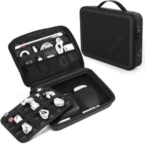 Smatree 8.3 inch iPad Mini 6 Universal Travel Case Compatible for 8.3inch iPad Mini 6 2021, 7.9 inches iPad Mini 4 Protective Gadget Bag with Handle, Lightweight Cable Organizer,Black