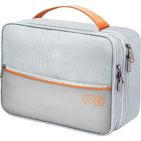 Electronics Travel Organizer, Double Layer Cable Organizer Bag Waterproof Electronics Accessories Storage Bag for Charger, Phone, Power Bank, Hard Drive, Cord, Tablet