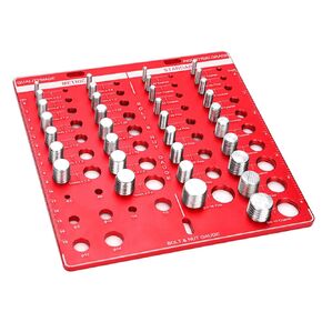 34-Bit Nut and Bolt Thread Checker, 19 Standard and 15 Metric Bolt Identifier Board Thread Checker Wall Mounted & Hand Held Thread Gauge Sizing Tool Nut and Bolt Chart