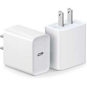 USB C Charger for iPhone 15 Charger Block [2Pack] USB C Wall Charger 20W PD Power Adapter for iPhone 15/14/13/12/11,Xs/X, iPad, Samsung, Google-Black