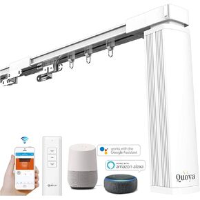 Quoya QL500 Smart Curtains System, Electric Curtain Track with Automated Rail【Motorized and Adjustable Tracks/Rod/Pole (up to 3 metres / 118 inches)】【Motor compatible with Alexa】