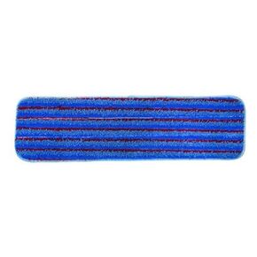 2504-MFFP-18BS-DZ Microfiber Flat Mop, 18", Blue with Scrubber Strips, Velcro Back (Pack of 12)