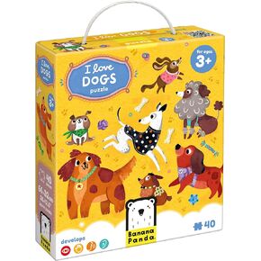 I Love Dogs Kids Floor Puzzle - Includes 40 Large Jigsaw Pieces with a Big Completed Size of 26" x 12.6" - for Ages 3 Years and up