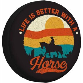 MIYASANG German Shepherd Spare Tire Cover Dog Head Black and White Silhouette Miltary Police Weatherproof Universal Wheel Protectors Camper Tire Covers for Trailer Rv Travel(17 inch)
