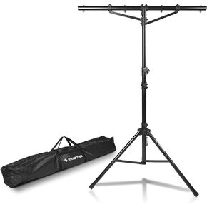 Sound Town DJ Lighting Stand - Adjustable Height, 10.3 ft Tall, with T-Bar and Tripod Base (STLS-010)