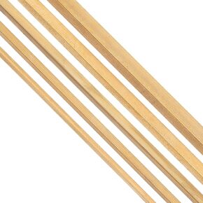 BENECREAT 5PCS Brass Square Bar Stock 8" Long Solid Square Rods Stock 1/3" 1/4" 1/5" 1/6" 1/8" for DIY Crafts, Framing and Home Decoration