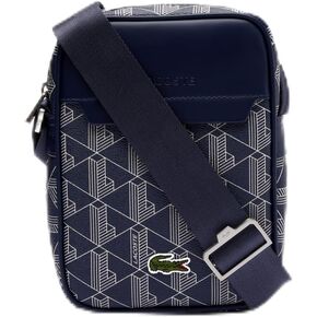 Lacoste Vertical Camera Bag, Silver Chine/White-Navy Blue-Sunny