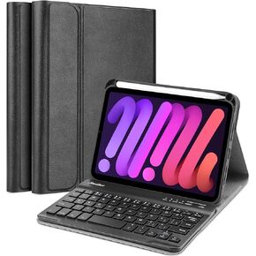 Keyboard Case for iPad Mini 6 2021, Detachable Wireless Keyboard Protective Cover Cases for 8.3 Inch iPad Mini 6th Generation Gen Keyboard Case- Black in Kuwait