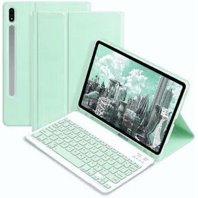 حافظة كمبيوتر لوحي AnMengXinLing Galaxy Tab A8 مقاس 10.5 بوصة مع لوحة مفاتيح، وغطاء واقٍ نحيف بألوان كاندي مع لوحة مفاتيح مغناطيسية قابلة للفصل مع حامل قلم S لجهاز Tab A8 10.5 بوصة SM-X200/X205/X207، أسود in Kuwait