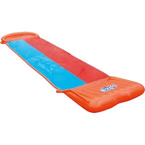 Bestway H2OGO! Double Lane Inflatable Water Slide | Includes Speed Ramp & Splash Landing | Great Outdoor Summer Toy for Family Fun, Multicolor