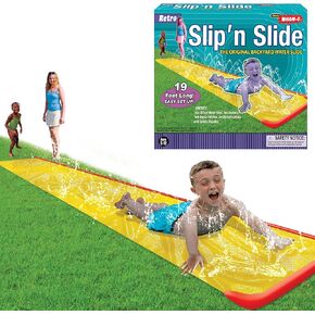 Classic Wham-O Slip' N Slide (19 feet) by Winning Moves Games USA, Backyard Water Slide for Kids and Adults Ages 5+
