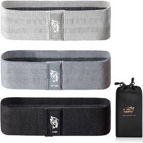 Fit Simplify Non Slip Fabric Resistance Hip Cloth Bands, Set of 3