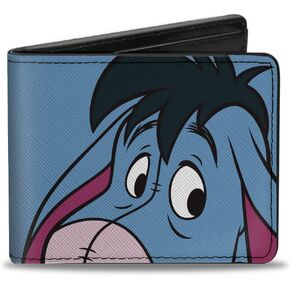 Buckle-Down Wallet Bifold PU Winnie the Pooh Eeyore Character Close Up Expression and Text