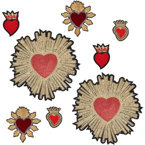 AHANDMAKER 6pcs Delicate Beaded Little Bees Applique Patch, Embroidered Badge Patch Sew On Patches DIY Decorative Patches Applique Patch for Dress Jeans Jackets Handbag Clothing