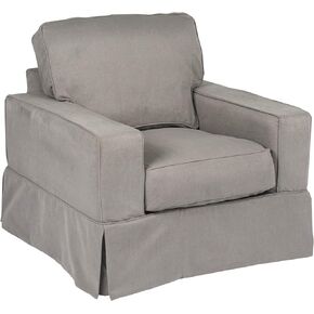 Sunset Trading Americana Chair Slip Cover Set Only, Light Gray