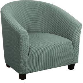 High Stretch Club Chair Cover Tub Chair Cover Armchair Sofa Slipcover with Elastic Bottom Super Soft Jacquard Spandex Skid Resistance Furniture Protector (2 Piece, Dusty Blue) in Kuwait