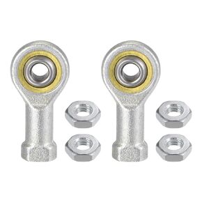 4pcs SI5T/K M5 Rod End Joint Bearing - [5mm Bore, M5x0.8 Female Right Hand Thread] Female Rod End with Jam Nuts, 45# Carbon Steel