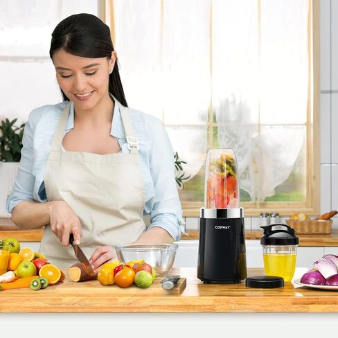 خلاط كوستواي نوتري، قاعدة 1000 واط للعصائر والمخفوقات والعصائر، خلاط شخصي، أسود in Kuwait