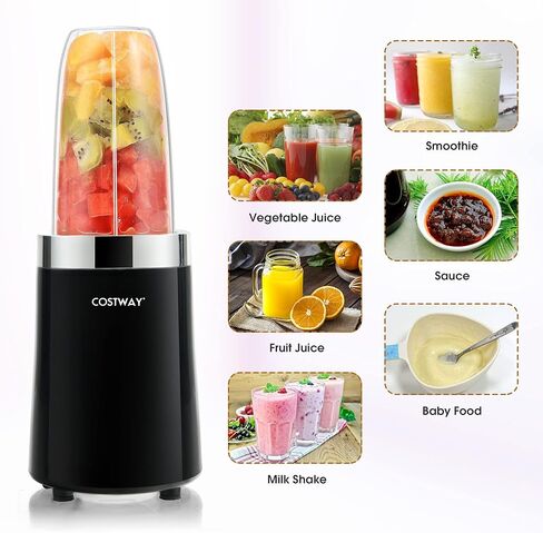 خلاط كوستواي نوتري، قاعدة 1000 واط للعصائر والمخفوقات والعصائر، خلاط شخصي، أسود in Kuwait