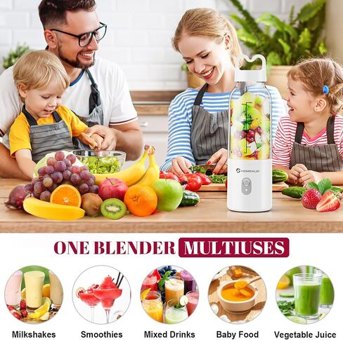 Portable Personal Blender 17 OZ/500 ML Juicer, 175W Personal Size Blender, Ideal for Smoothies, Ice Blending, Juicing, and Food Processing, Compact, Convenient, and Versatile (Pink) in Saudi Arabia