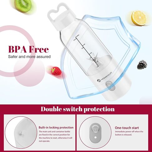 Portable Personal Blender 17 OZ/500 ML Juicer, 175W Personal Size Blender, Ideal for Smoothies, Ice Blending, Juicing, and Food Processing, Compact, Convenient, and Versatile (Pink) in Saudi Arabia