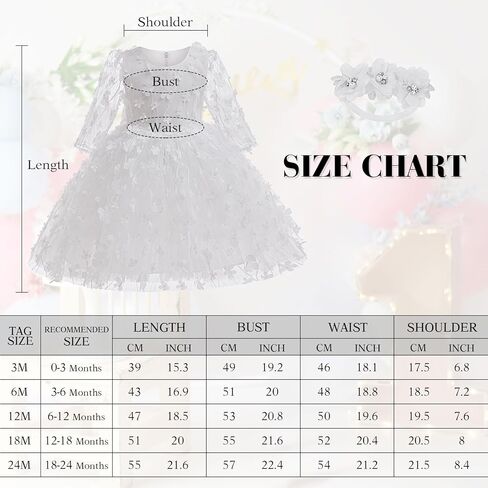 فساتين زهور للفتيات الصغيرات مع أغطية للرأس، فستان تعميد للأطفال الرضع الصغار، فستان تول للفتيات الصغيرات، فستان الزفاف وأعياد الميلاد in Kuwait