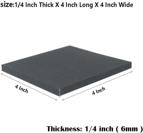 Adhesive Foam Padding 1/8 Inch Thick X 4 Inch Long X 4 Inch Wid,Non-Slip Neoprene Foam Anti Vibration Pads, Closed Cell Foam Sheet (4in X 4in X 1/4in, 10) in Saudi Arabia