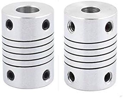 8mm to 6.35mm Shaft Coupling 25mm Length 19mm Diameter Stepper Motor Coupler Aluminum Alloy Joint Connector for 3D Printer CNC Machine DIY Encoder(Pack of 2） in Saudi Arabia