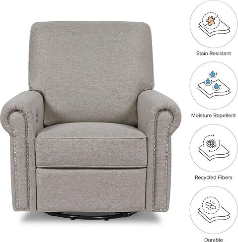 NAMESAKE Linden Electronic Recliner and Swivel Glider in Performance Cream Eco-Weave with USB port | Water Repellent & Stain Resistant, Greenguard Gold Certified, 36.25x34x40.25 Inch (Pack of 1) in Saudi Arabia