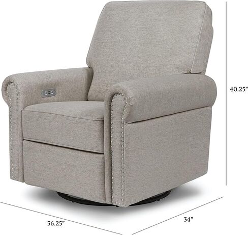 NAMESAKE Linden Electronic Recliner and Swivel Glider in Performance Cream Eco-Weave with USB port | Water Repellent & Stain Resistant, Greenguard Gold Certified, 36.25x34x40.25 Inch (Pack of 1) in Saudi Arabia