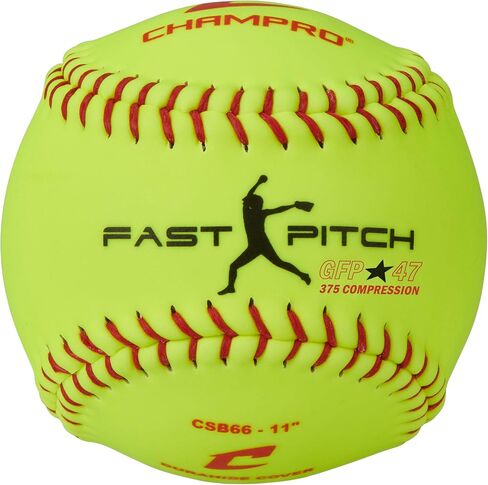 CHAMPRO CSB66 Durahide Cover 11" Practice Softballs in a Black Bucket – 18 Balls and one Rods Can Sleeve Included. in Saudi Arabia
