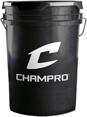 CHAMPRO CSB66 Durahide Cover 11" Practice Softballs in a Black Bucket – 18 Balls and one Rods Can Sleeve Included. in Saudi Arabia