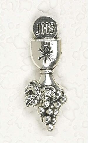 First Communion Lapel Pin on Prayer Card, 3 Inch in Saudi Arabia