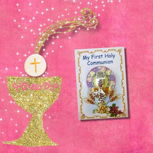 First Communion Lapel Pin on Prayer Card, 3 Inch in Saudi Arabia