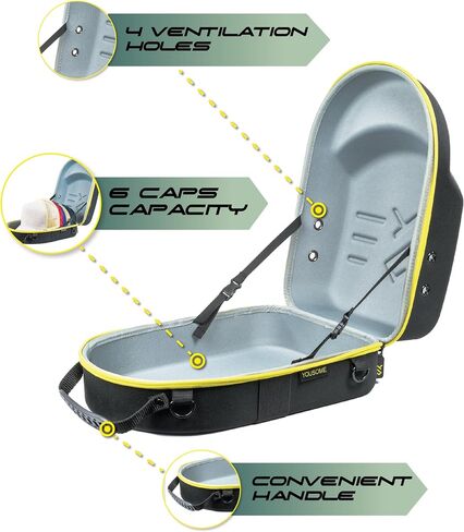 Hat Travel Case for Baseball Caps – Hard Hat Organizer, Carrying Handle and Shoulder Straps - Baseball Cap Organizer for Birthday Gift for Men – Traveling Hat Case - for Storage and Protection in Saudi Arabia