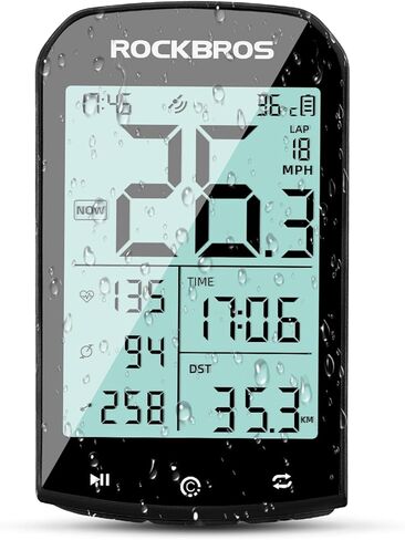 ROCKBROS Bike Computer Wireless Cycling Computers ANT+ Bluetooth Bicycle Computer Mini Speedometer Odometer Waterproof 2.9inch LCD Screen GPS/BDS/Galileo Position System in Saudi Arabia