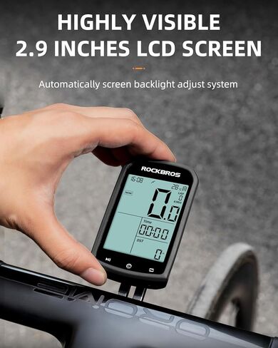 ROCKBROS Bike Computer Wireless Cycling Computers ANT+ Bluetooth Bicycle Computer Mini Speedometer Odometer Waterproof 2.9inch LCD Screen GPS/BDS/Galileo Position System in Saudi Arabia