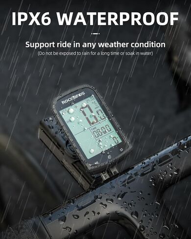 ROCKBROS Bike Computer Wireless Cycling Computers ANT+ Bluetooth Bicycle Computer Mini Speedometer Odometer Waterproof 2.9inch LCD Screen GPS/BDS/Galileo Position System in Saudi Arabia