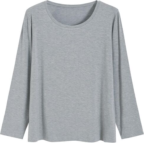 Latuza Women's Petite Tops Bamboo Viscose Long Sleeve Pajama Sleep Shirt in Saudi Arabia