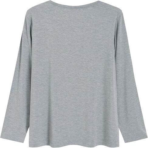 Latuza Women's Petite Tops Bamboo Viscose Long Sleeve Pajama Sleep Shirt in Saudi Arabia