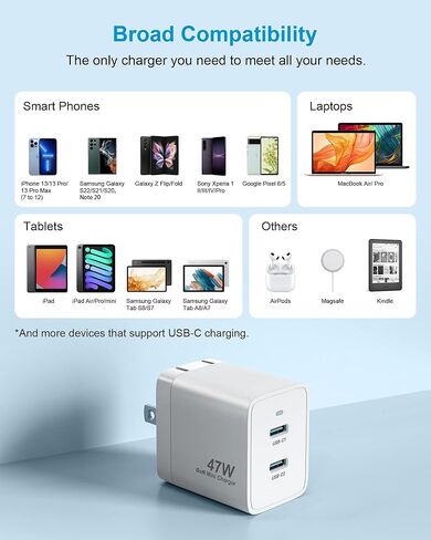 كتلة شاحن حائط XTREMTEC مزدوج USB من النوع C للشحن السريع، محول طاقة صغير قابل للطي بقدرة 47 وات، متوافق مع Apple iPhone 15 series iPhone Etc، Samsung AFC/2.0A/BC1.2، PD3.0/2.0، FCP/SCP إلخ (أخضر) ) in Kuwait