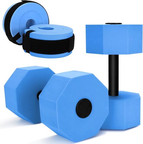Water Dumbbells Set for Pool Weights, Aquatic Exercise Dumbbells, Foam Swim Aquatic Cuffs with Detachable Velcro - Aquatic Fitness Equipment for Water Workouts, Water Aerobics Weights & Therapy in Kuwait