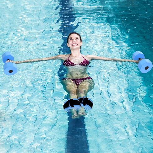 Water Dumbbells Set for Pool Weights, Aquatic Exercise Dumbbells, Foam Swim Aquatic Cuffs with Detachable Velcro - Aquatic Fitness Equipment for Water Workouts, Water Aerobics Weights & Therapy in Kuwait