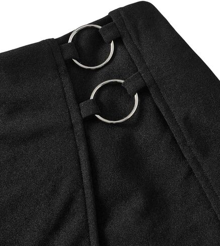 OYOANGLE Girl's Ring Linked Elastic Waist Skorts Shorts Asymmetrical Hem Short Skirts in Saudi Arabia