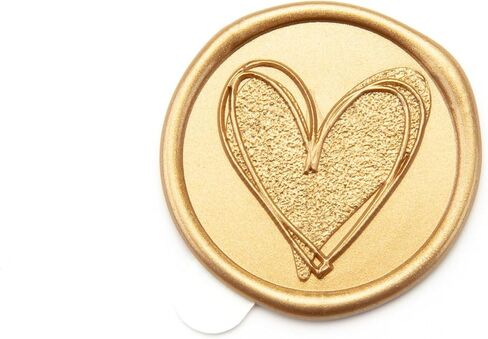 50 Pcs Wax Seal Stickers Antique Gold Frosted Heart Envelope Seal Stickers for Wedding/Bithday/Baby Shower/Thanksgiving/Invatation/Bussiness Envelope Sticker in Saudi Arabia