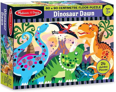 Melissa & Doug Dinosaur Dawn: 24-Piece Floor Puzzle + Free Scratch Art Mini-Pad Bundle [44257] in Saudi Arabia