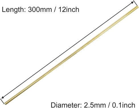 Brass Rods 1mm x 300mm Round Solid Shaft Lathe Bar Stock for DIY Crafts RC Aircraft Model Car 10pcs in Saudi Arabia